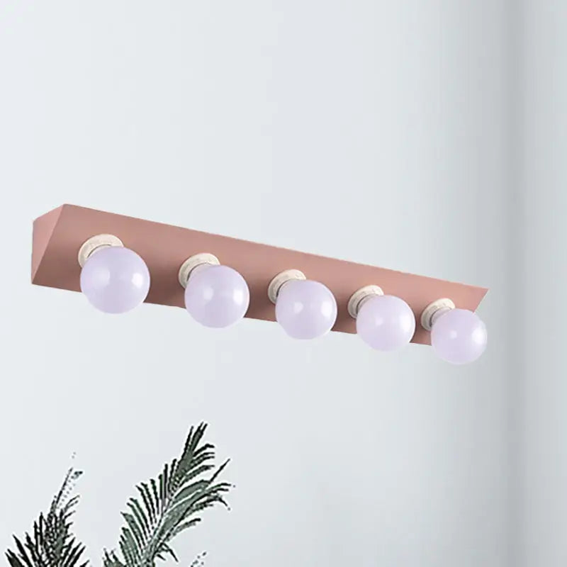 Modern macaron pink & yellow 5-light vanity sconce bathroom light