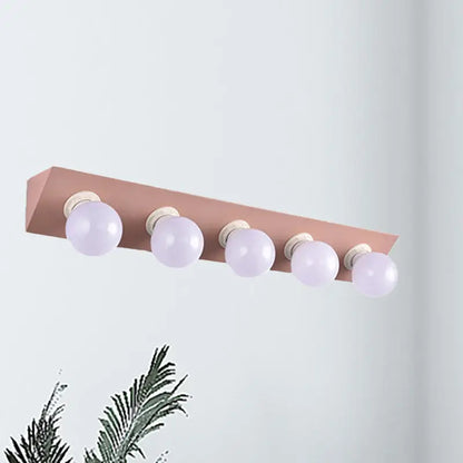 Modern macaron pink & yellow 5-light vanity sconce bathroom light