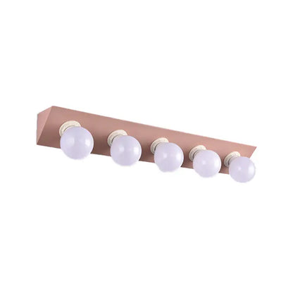 Modern macaron pink & yellow 5-light vanity sconce bathroom light