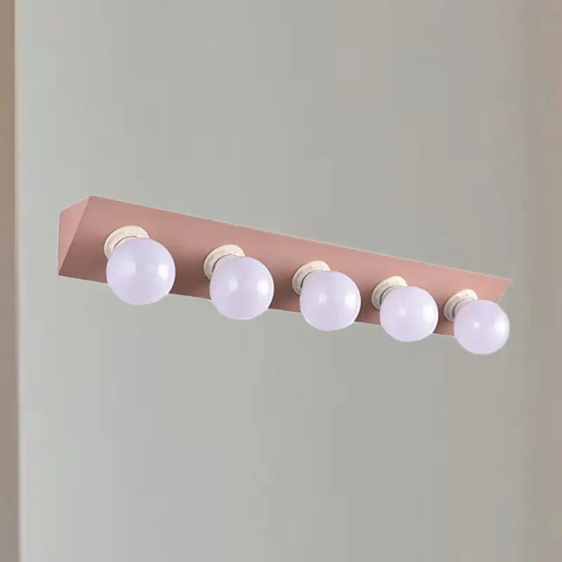 Modern macaron pink & yellow 5-light vanity sconce bathroom light
