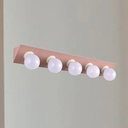 Modern macaron pink & yellow 5-light vanity sconce bathroom light