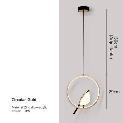 DecorBites™ Modern Magpie Bird LED Pendant Lights