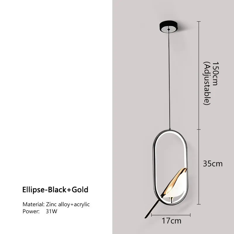 DecorBites™ Modern Magpie Bird LED Pendant Lights