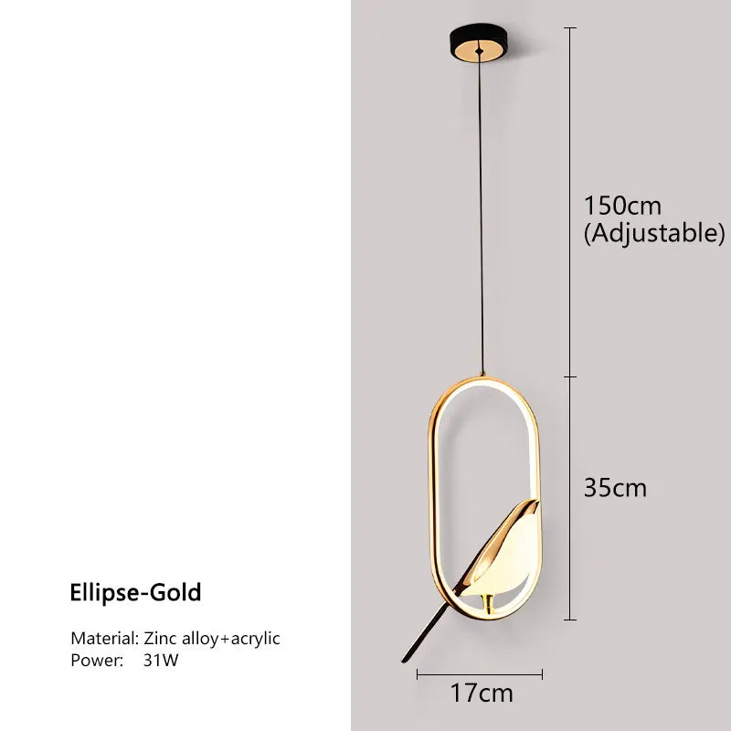 DecorBites™ Modern Magpie Bird LED Pendant Lights