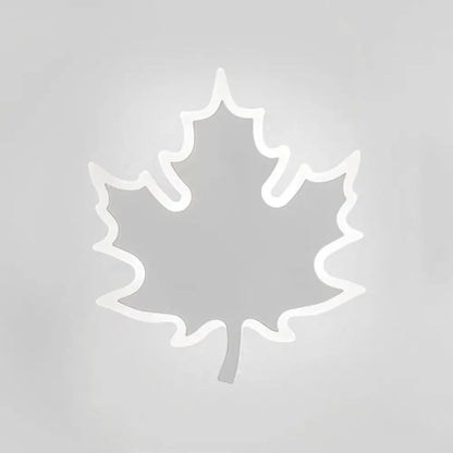 DecorBites™ Modern Maple Leaf Acrylic LED Wall Sconce Light in Warm/White