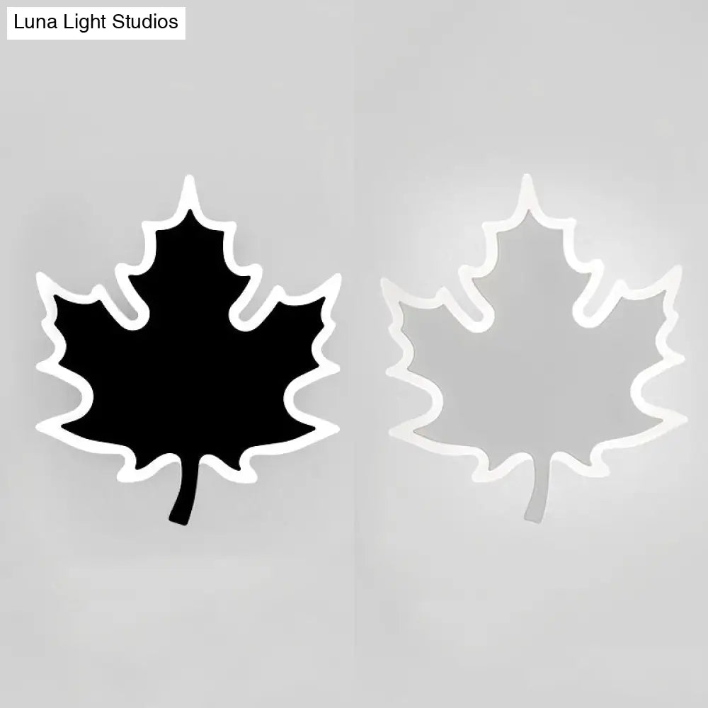 DecorBites™ Modern Maple Leaf Acrylic LED Wall Sconce Light in Warm/White