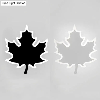 DecorBites™ Modern Maple Leaf Acrylic LED Wall Sconce Light in Warm/White