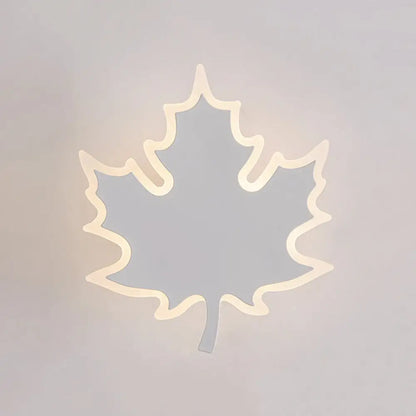 DecorBites™ Modern Maple Leaf Acrylic LED Wall Sconce Light in Warm/White