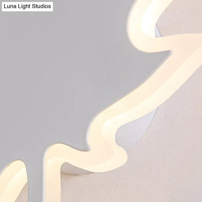 DecorBites™ Modern Maple Leaf Acrylic LED Wall Sconce Light in Warm/White