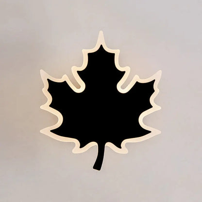DecorBites™ Modern Maple Leaf Acrylic LED Wall Sconce Light in Warm/White