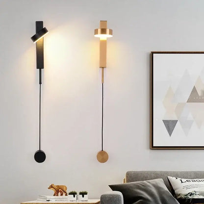 Modern marble and black rotation led wall lamp bedroom light fixture