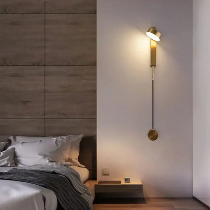 Modern marble and black rotation led wall lamp bedroom light fixture