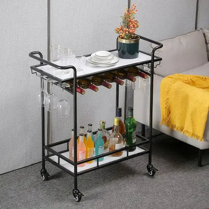 Modern marble and gold drinks trolley dining room bar cart