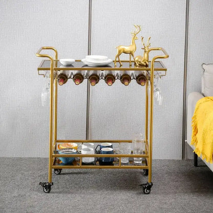 Modern marble and gold drinks trolley dining room bar cart