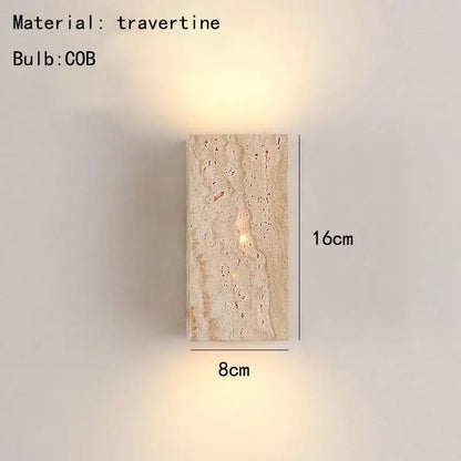 Modern marble cuboid stone led wall lamp bedroom sconce set