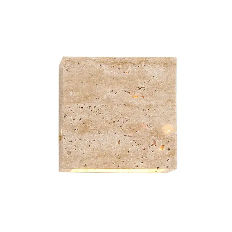 Modern marble cuboid stone led wall lamp bedroom sconce set