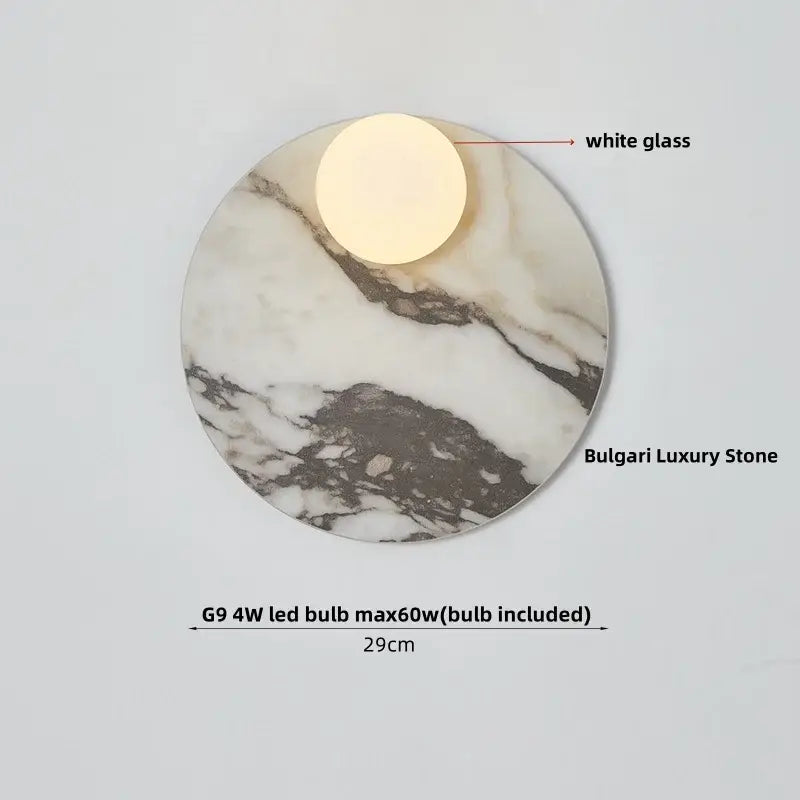 Modern marble glass globe led wall lamp bathroom mirror light