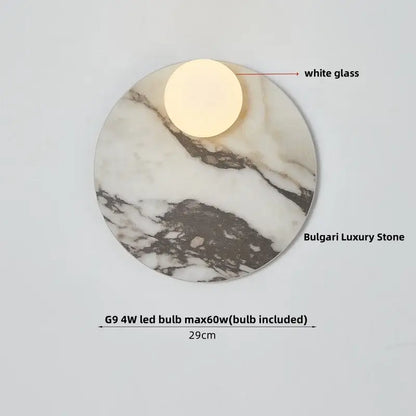Modern marble glass globe led wall lamp bathroom mirror light