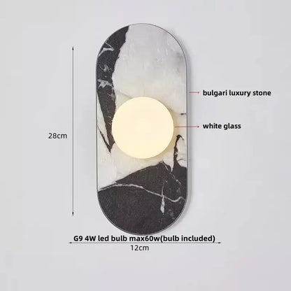Modern marble glass globe led wall lamp bathroom mirror light