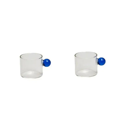 Modern marble sphere glass espresso cups kitchen set with saucers