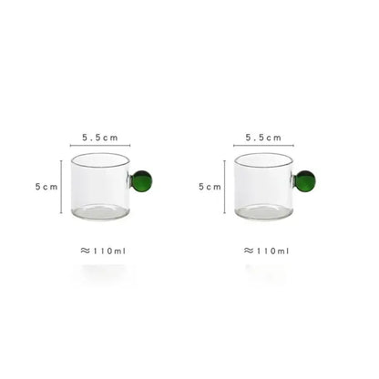 Modern marble sphere glass espresso cups kitchen set with saucers