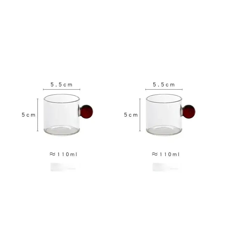 Modern marble sphere glass espresso cups kitchen set with saucers