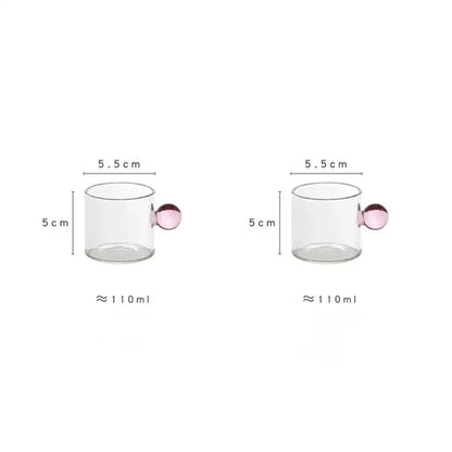 Modern marble sphere glass espresso cups kitchen set with saucers