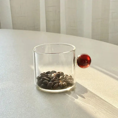Modern marble sphere glass espresso cups kitchen set with saucers