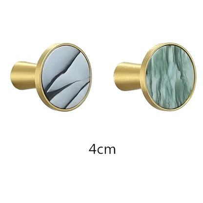 Modern marbled stone and brushed gold towel hook bathroom decor