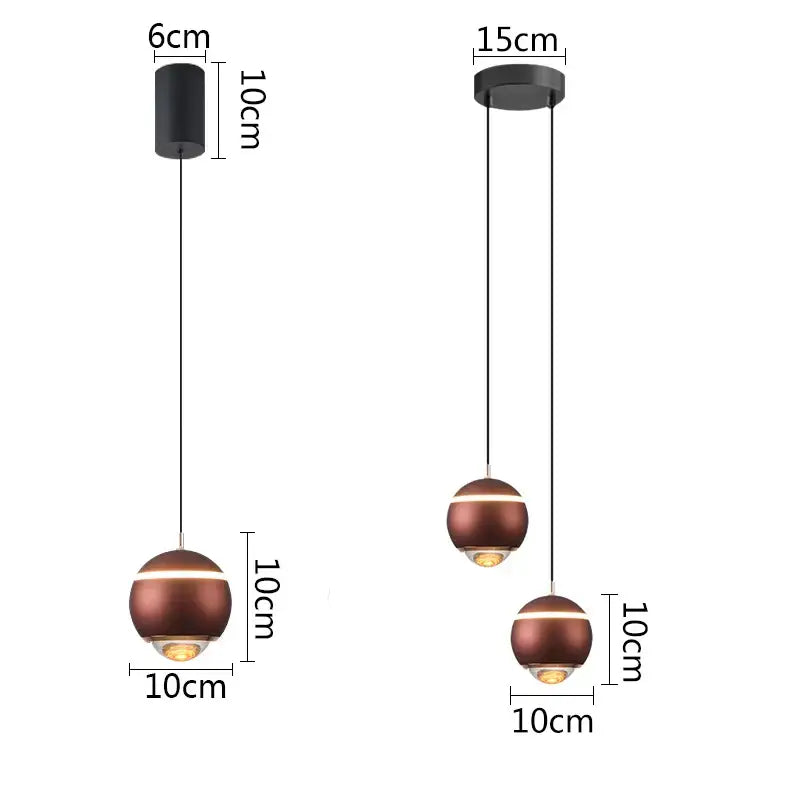Modern matte ball pendant lights for bedroom and kitchen island