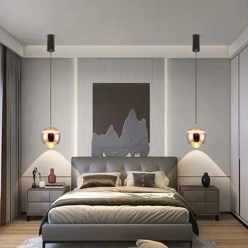 Modern matte ball pendant lights for bedroom and kitchen island