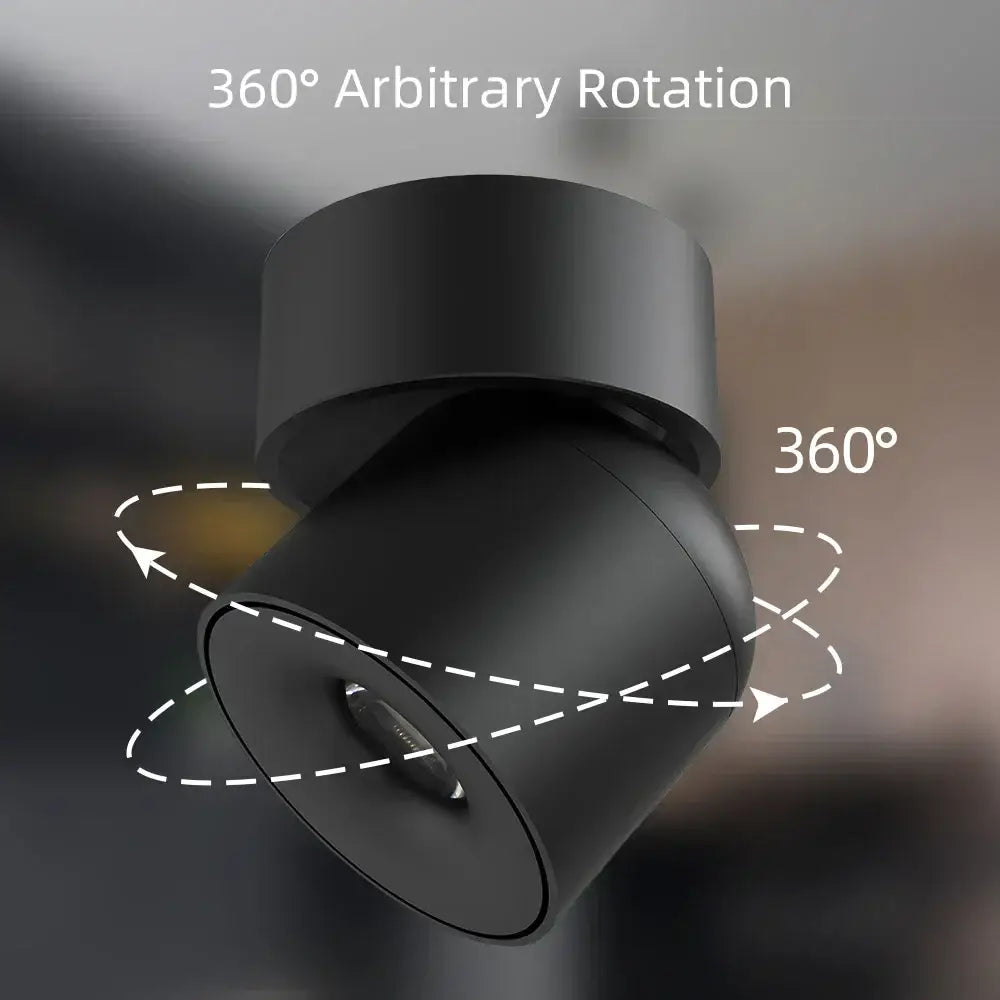 Modern matte black adjustable angle led downlight living room spotlight