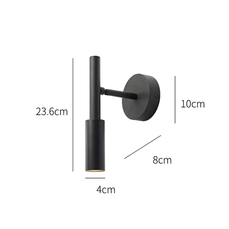 Modern matte black adjustable led wall lamp for bedroom reading