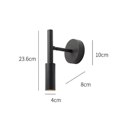 Modern matte black adjustable led wall lamp for bedroom reading