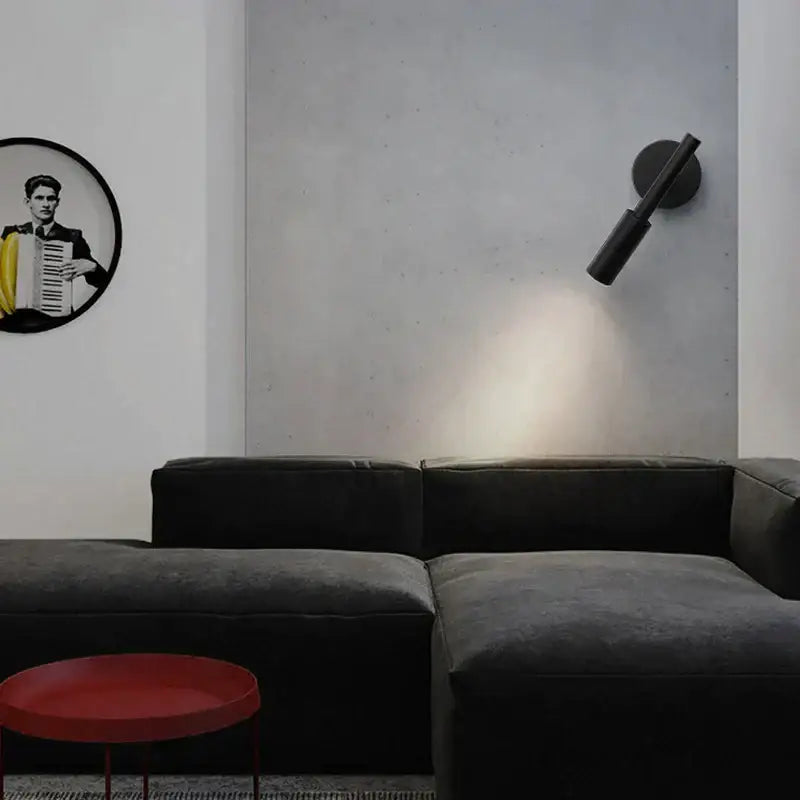 Modern matte black adjustable led wall lamp for bedroom reading