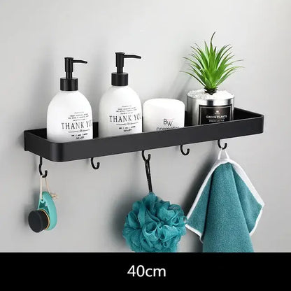 Modern matte black aluminum corner shelf bathroom storage holder