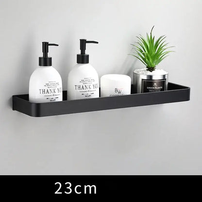 Modern matte black aluminum corner shelf bathroom storage holder