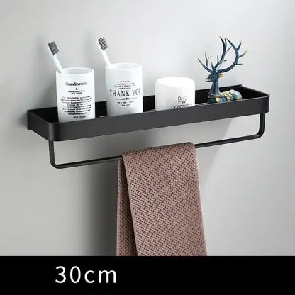 Modern matte black aluminum corner shelf bathroom storage holder