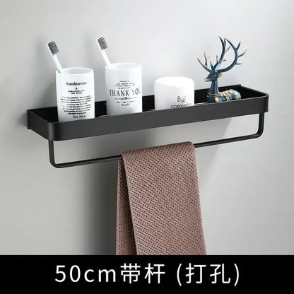 Modern matte black aluminum corner shelf bathroom storage holder