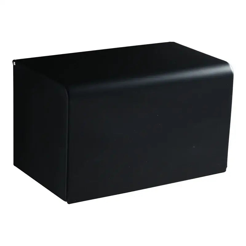 Modern matte black aluminum paper holder bathroom cube rack