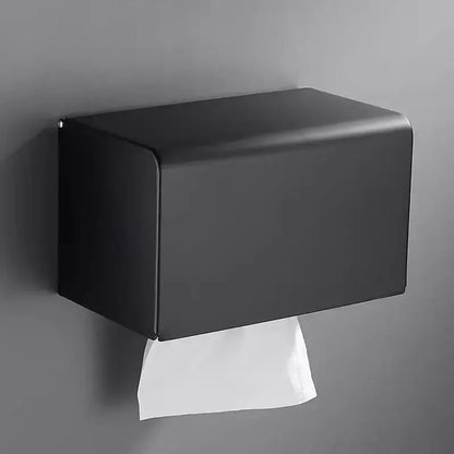 Modern matte black aluminum paper holder bathroom cube rack