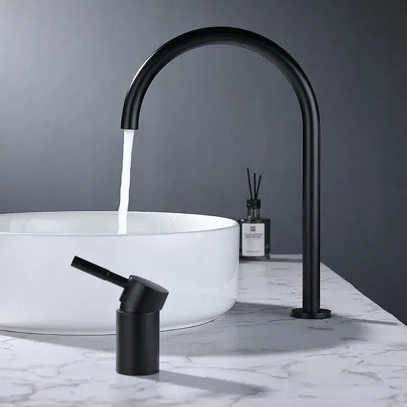 Modern matte black and brushed gold basin faucet bathroom sink tap