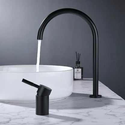 Modern matte black and brushed gold basin faucet bathroom sink tap