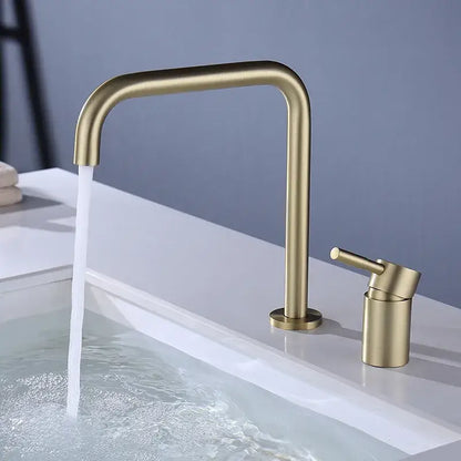 Modern matte black and brushed gold basin faucet bathroom sink tap