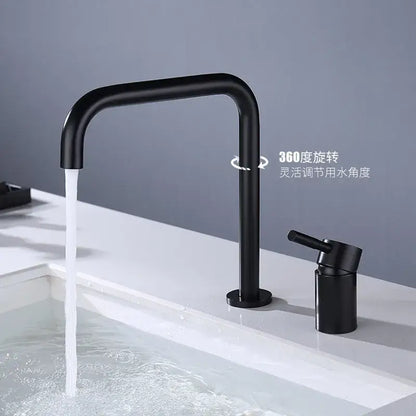 Modern matte black and brushed gold basin faucet bathroom sink tap