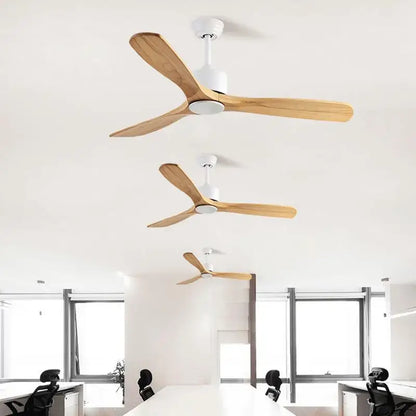 Modern matte black and dark brown wooden ceiling fan living room