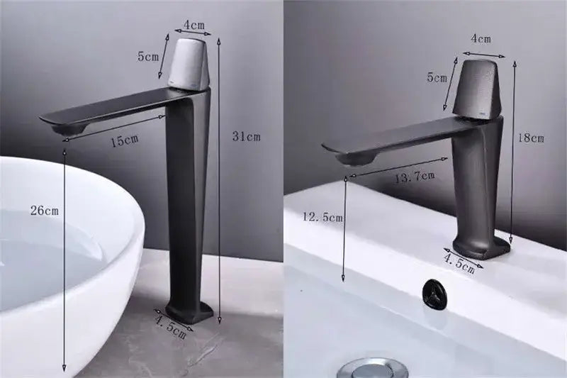 Modern matte black and white brass sink faucet bathroom water tap