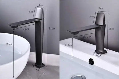 Modern matte black and white brass sink faucet bathroom water tap