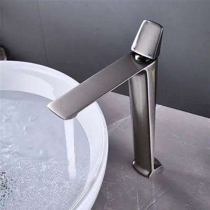 Modern matte black and white brass sink faucet bathroom water tap