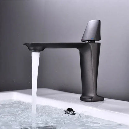 Modern matte black and white brass sink faucet bathroom water tap